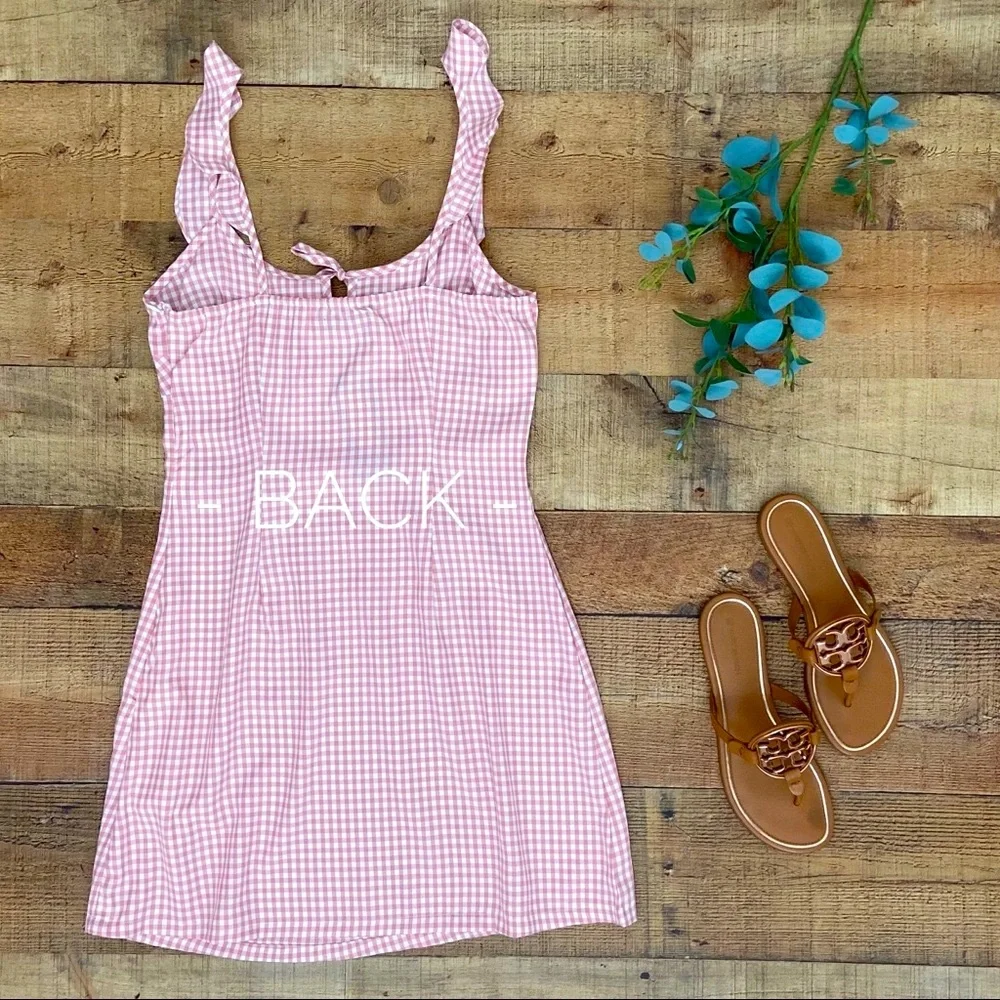 Dress Pink + White Gingham Mini Dress 💗 NWT - Picture 7 of 11